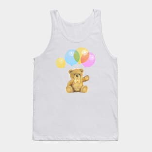 Funny carton bear and ballon Tank Top